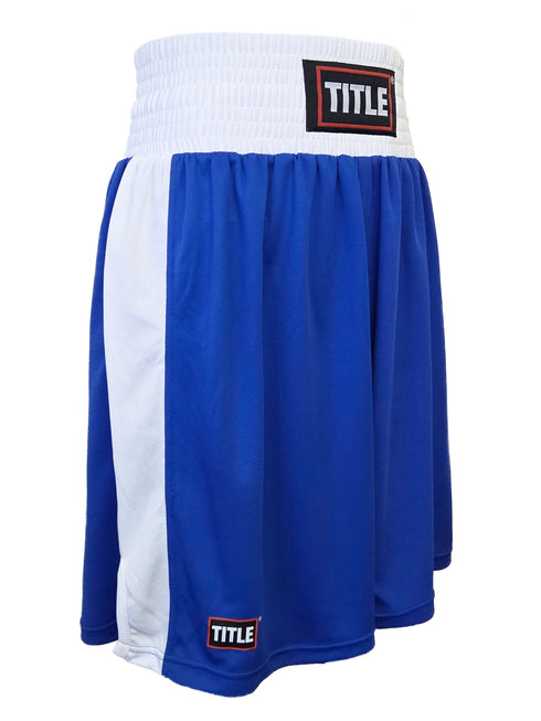 Title Boxing Trunks: - Air Mesh - Blue